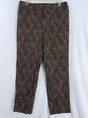 White House Black Market Slim Ankle Pants 6 Animal Print Cheetah Womens