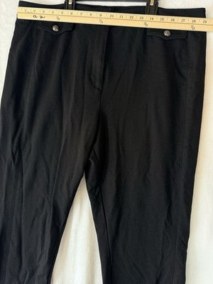 Talbots Dress Pants 18 Black Ponte Knit Stretch Plus Size Womens