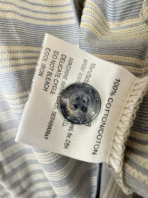Descente Mens Golf Polo XL Double Mercerized Egyptian Cotton Shirt Gray Striped