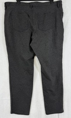 Liz Claiborne Pants 16W Short Womens Charcoal Gray 5 Pocket 16WS Knit Plus Size