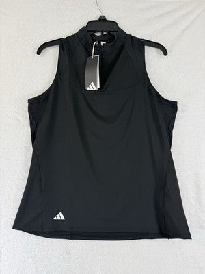 Adidas Golf Shirt Large Womens Black Ultimate 365 Sleeveless 1/4 Zip New NWT