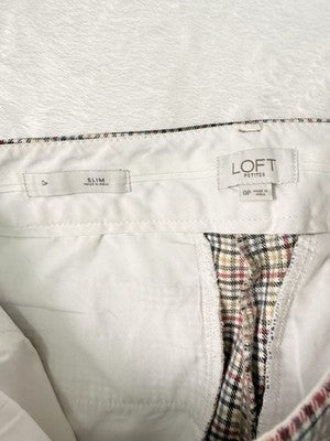 Ann Taylor Loft Pants O Petite Slim Plaid Womens 0P