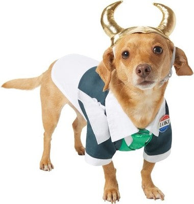 Marvel Loki Dog Costume Thor Large Horns Hat President Shirt New NWT