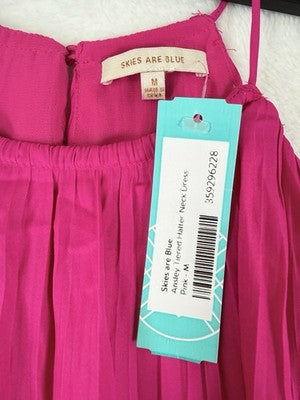 Stitch Fix Medium Dress New Skies Are Blue Pink Tiered Halter Short Sleeveless