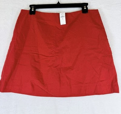 Gap Linen Blend Mini Skort Medium Tall Women Red Skirt W/ Shorts New