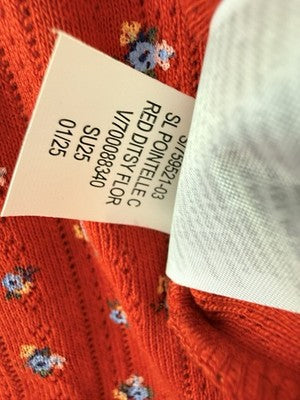 Gap Body Pajama Top Large Tall Women PJ Tank Cami Red Floral Pointelle New