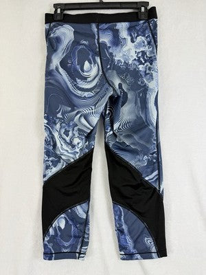 Nike Pro Womens Large Training Leggings Cropped Dri Fit Blue Workout Gym