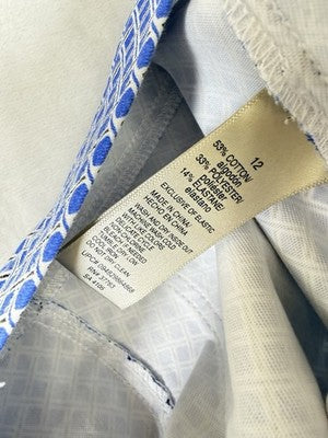 Rafaella Comfort Pants 12 Pull On Blue Print Womens