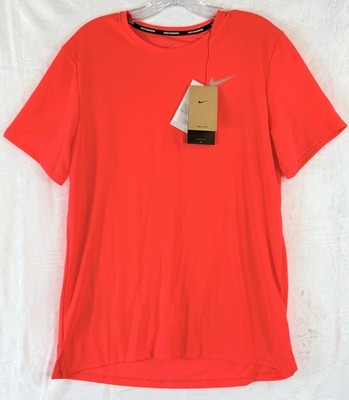 Nike Mens Miler T Shirt Small Running Orange Short Sleeve Dri Fit New NWT
