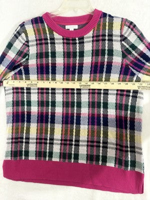 Charter Club XXL Pink Plaid Sweater Crew Neck Womens