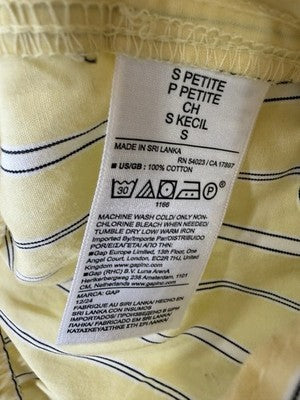 Gap Easy Wide Leg Pants Small Petite Womens Cotton Poplin Yellow Stripe New