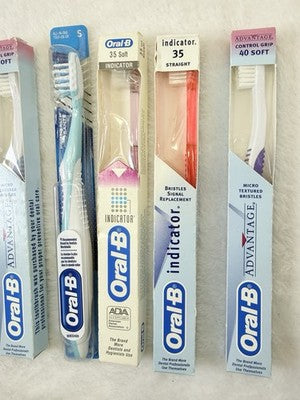 Oral B Advantage Toothbrush Lot Vintage Indicator 35 40 Soft 90s 1994 1996 New
