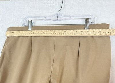 Susan Graver Smart Ponte Pants XL Petite Tan Beige Pull On Knit Slim Leg Womens