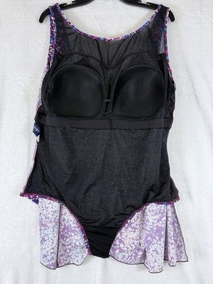 Swimsuits For All 24 Swim Dress Purple Blue Plus Size Womens