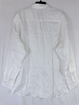 Gap 100% Linen Shirt XL Tall Womens Off White Button Up Top Long Sleeve New NWT