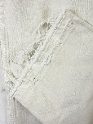 Amo Bella Jeans 30 Ivory White Oak Denim Raw Hem Womens