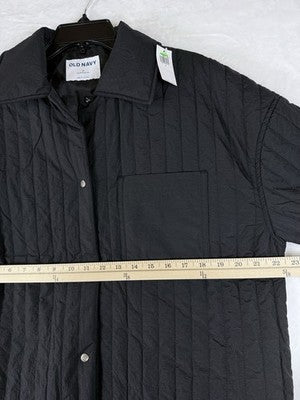 Old Navy Shacket Small Black Quilted Women Snap Front Jacket New NWT
