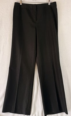 Lafayette 148 New York Pants 10 Black Straight Leg Cotton Blend