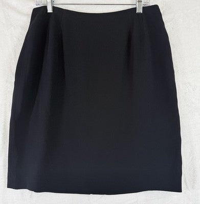 Vintage Anne Klein Skirt 12 Navy Blue Made In USA Pencil Knee Length