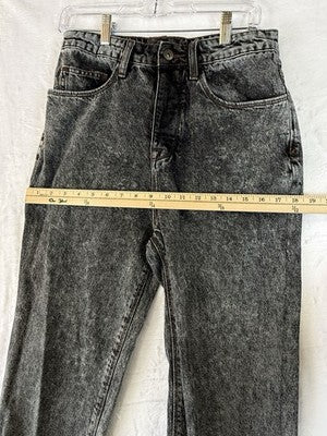 ASOS Collusion X005 Jeans 30 Womens Black Acid Wash Button Fly High Rise Denim