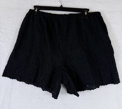Gap Shorts Women Medium Tall Black Eyelet Pull On Lined Easy 5” New NWT