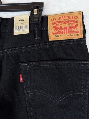 Levis 517 Jeans Boot Cut Mens 34x30 Black Bootcut  New NWT