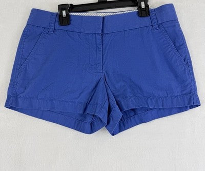 J Crew Broken In Chino Shorts Womens 4 Blue 100% Cotton 3”