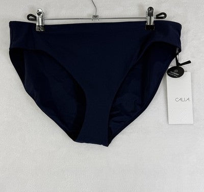 Calia Swim Bottom Large Womens Navy Blue Core Mid Rise Bikini Swimwear New NWT