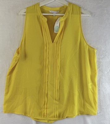 Stitch Fix XL Women Top Hawthorne 41 Sleeveless Yellow Blouse New NWT
