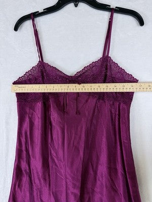 Morgan Taylor Intimates Medium Chemise Nightgown Purple Satin Womens