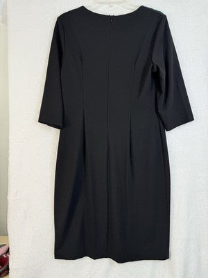 Connected Apparel Dress 8 Black Green Tartan Plaid Pencil Sheath Short Sleeve