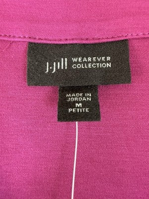J Jill Wearever Dress Medium Petite Shift Short Sleeve Knit Womens MP New NWT