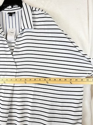 J Jill Wearever Top 3X Short Sleeve Navy Blue White Striped Plus Size Womens New