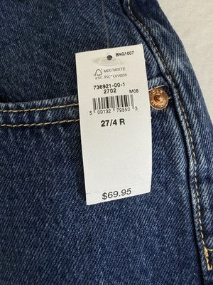 Gap Longline Denim Shorts 27 4 Womens Mid Rise Jorts Jean Blue 11” Long Line New