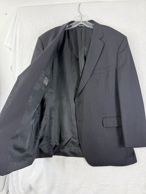 Jos A Bank Blazer 46r 100% Wool Mens Navy Blue Pinstriped Suit Jacket Sport Coat