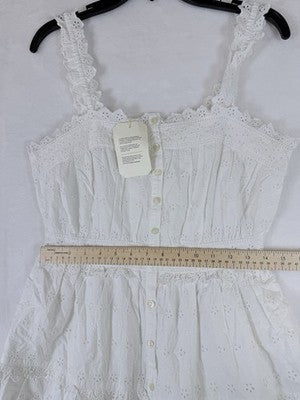 Gap × DÔEN Eyelet Midi Dress Small Womens Off White Sleeveless Boho Doen New NWT