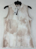 Adidas Womens Golf Polo Ultimate365 Medium Shirt Sleeveless Taupe Pink New NWT