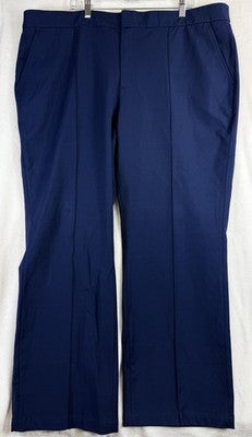 Lands End Straight Leg Pants 24W Navy Blue Pencil Pintuck Plus Size Womens