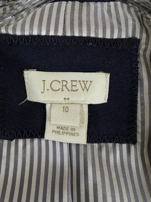 J Crew Schoolboy Blazer 10 Womens Navy Blue Wool Blend Jacket Gold Buttons