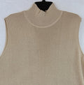 Chicos Size 3 Tops XL Sleeveless Mock Neck Sweater Beige Metallic Womens