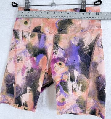 Nike Air Fast Running Shorts Small Women Pink Print Mid Rise Dri Fit Workout Gym