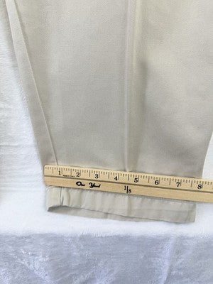 LL Bean Womens Pants 16 Chinos Khakis Tan Beige High Rise Pleated 90s Vintage