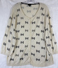 Talbots Cardigan Sweater 3X Ivory Button Front 3/4 Sleeve Cotton Blend