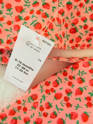 Baby Gap Rash Guard Swim Set 6-12 Months Swimsuit Pink Long Sleeve New NWT