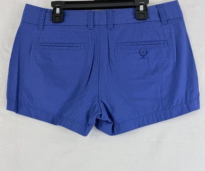 J Crew Broken In Chino Shorts Womens 4 Blue 100% Cotton 3”