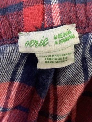 Aerie Flannel Pajama Pants Medium Red Plaid Drawstring PJ Sleep Womens