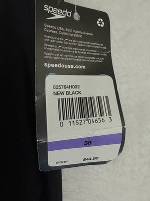Speedo Powerflex Eco Jammer Black 38 Mens Swim Swimsuit New NWT