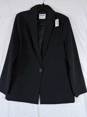 Old Navy Blazer Women Large Black Jacket Classic Stretch New NWT