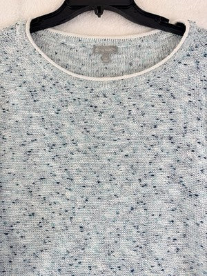 T By Talbots 2X Tops Sweater Crew Neck Long Sleeve Blue Cotton