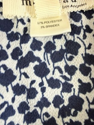 Monteau Los Angeles Shirt Dress Medium Midi Blue Floral Ruffle Sleeve Womens